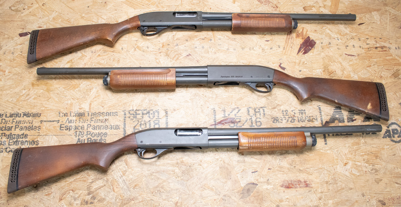 REMINGTON 870 Magnum 12 Gauge Police Trade-In Shotguns with Wood Stock